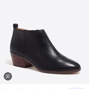 jcrew ankle boots sawyer black leather boots 7.5 zipper j.crew j crew womens